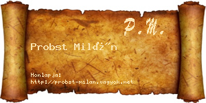 Probst Milán névjegykártya